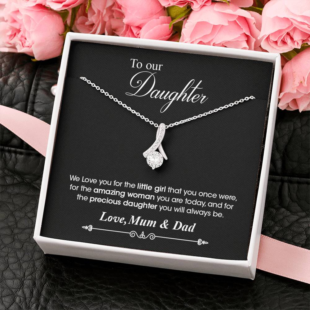 "To Our Daughter, Love mum & Dad" White gold necklace - Luxesmith - Handcrafted Jewellery