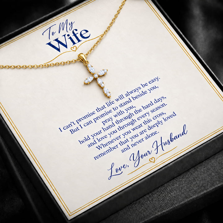To My Wife Eternal Faith Cross Necklace