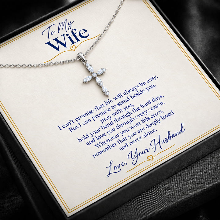 To My Wife Eternal Faith Cross Necklace