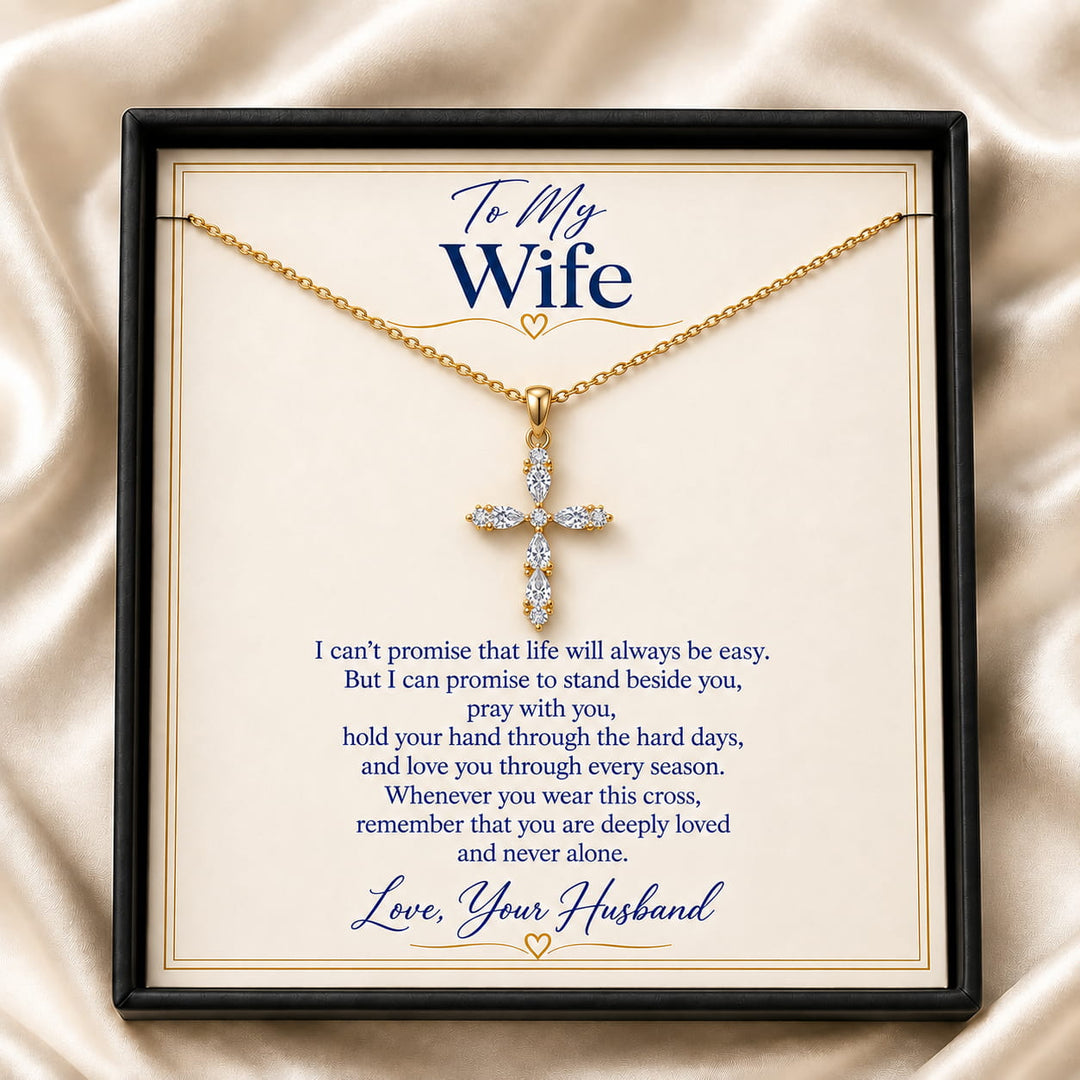 To My Wife Eternal Faith Cross Necklace