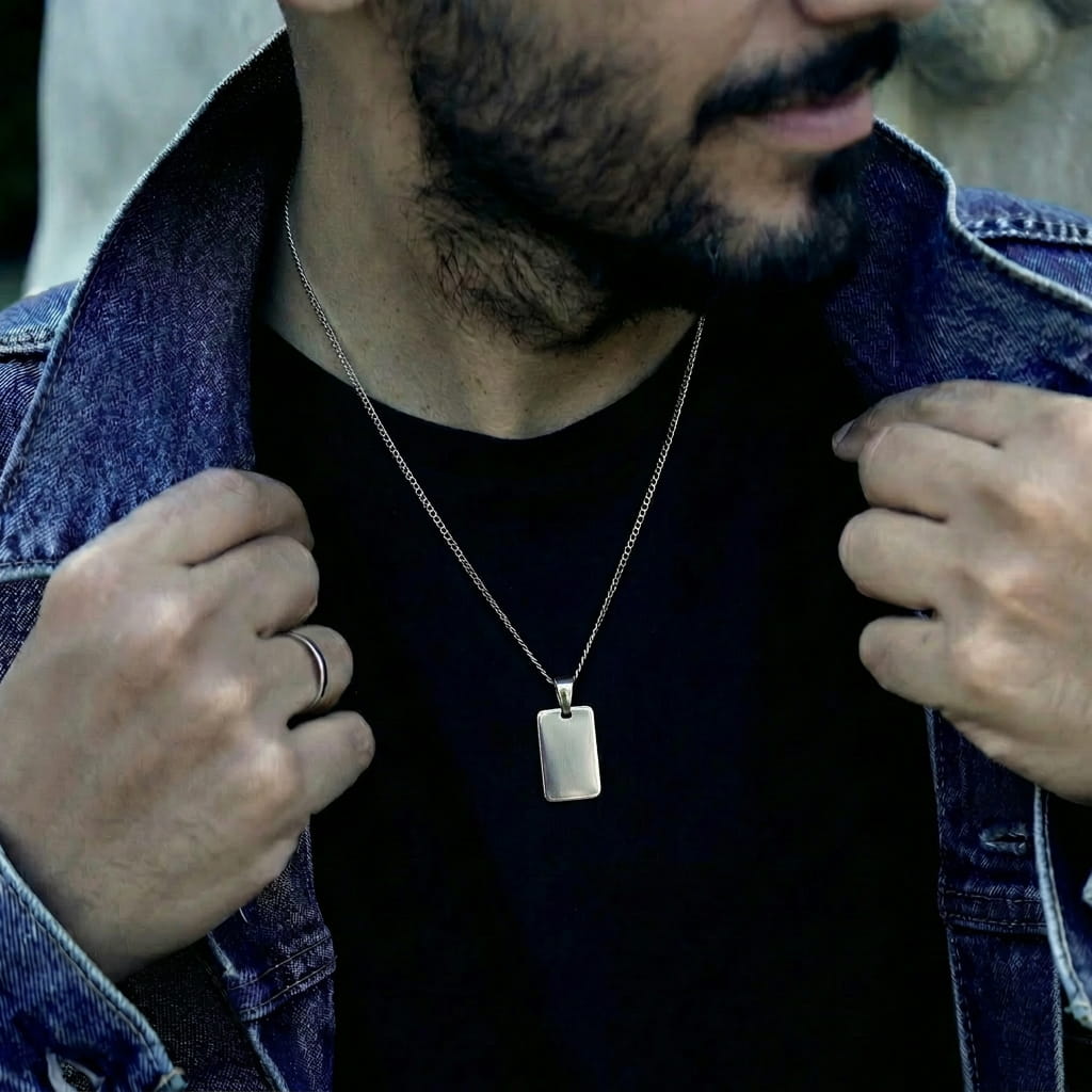 Men's Dog Tag Pendant - Luxesmith - Handcrafted Jewellery