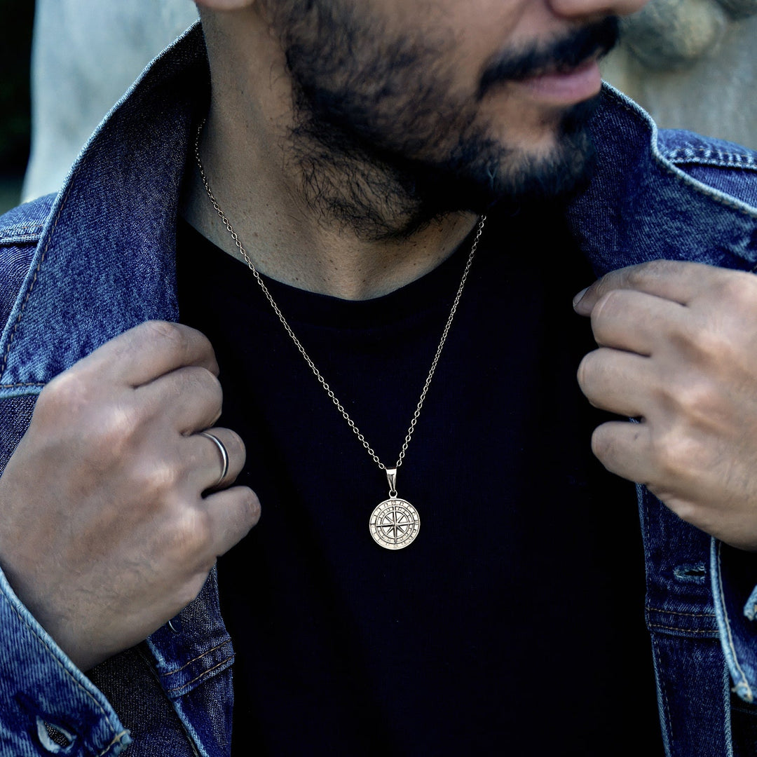 "To My Husband" - Compass Pendant - Luxesmith - Handcrafted Jewellery