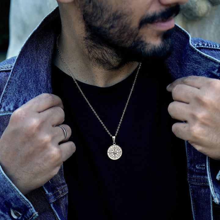 "To My Husband" - Compass Pendant - Luxesmith - Handcrafted Jewellery