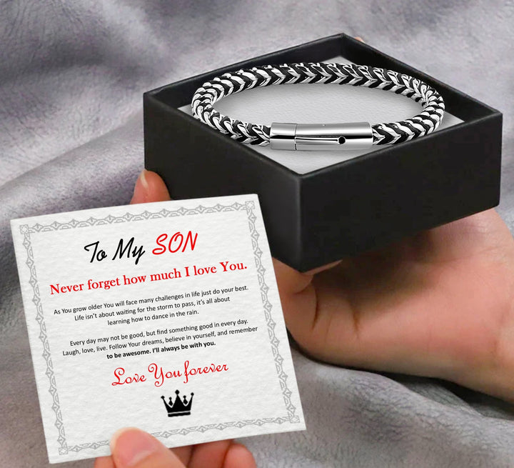 To My Son/Grandson Premium Stainless Steel Bracelet - FREE Gift box with Card - Luxesmith - Handcrafted Jewellery