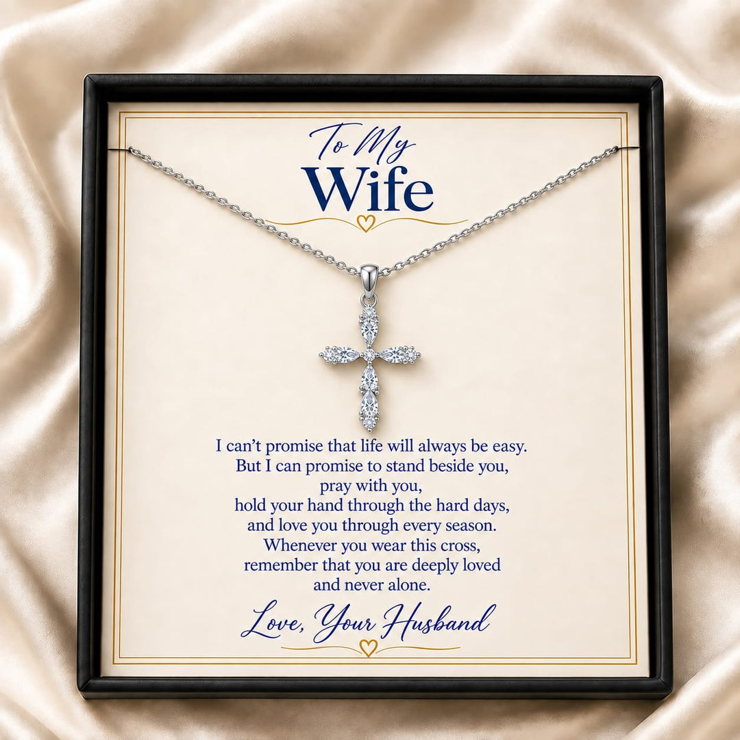 To My Wife Eternal Faith Cross Necklace - Luxesmith - Handcrafted Jewellery