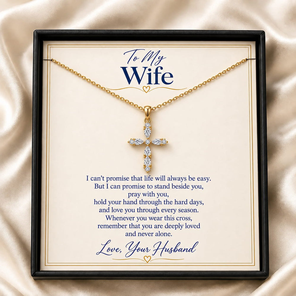 To My Wife Eternal Faith Cross Necklace - Luxesmith - Handcrafted Jewellery