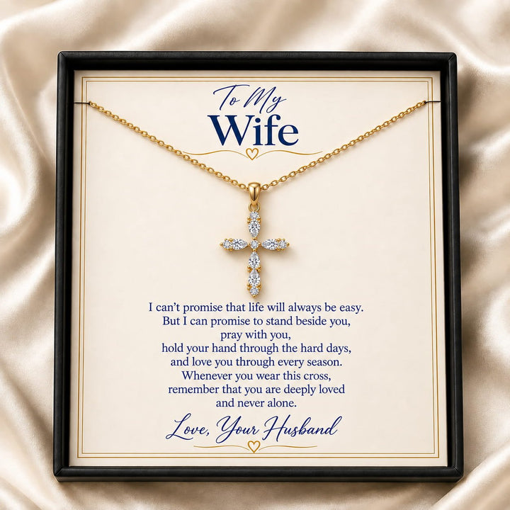 To My Wife Eternal Faith Cross Necklace - Luxesmith - Handcrafted Jewellery