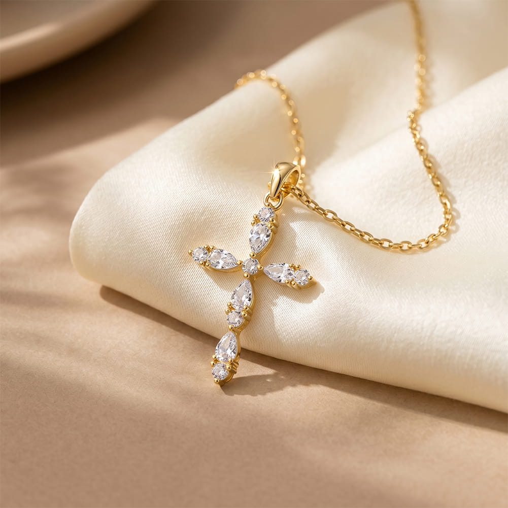 To My Wife Eternal Faith Cross Necklace - Luxesmith - Handcrafted Jewellery