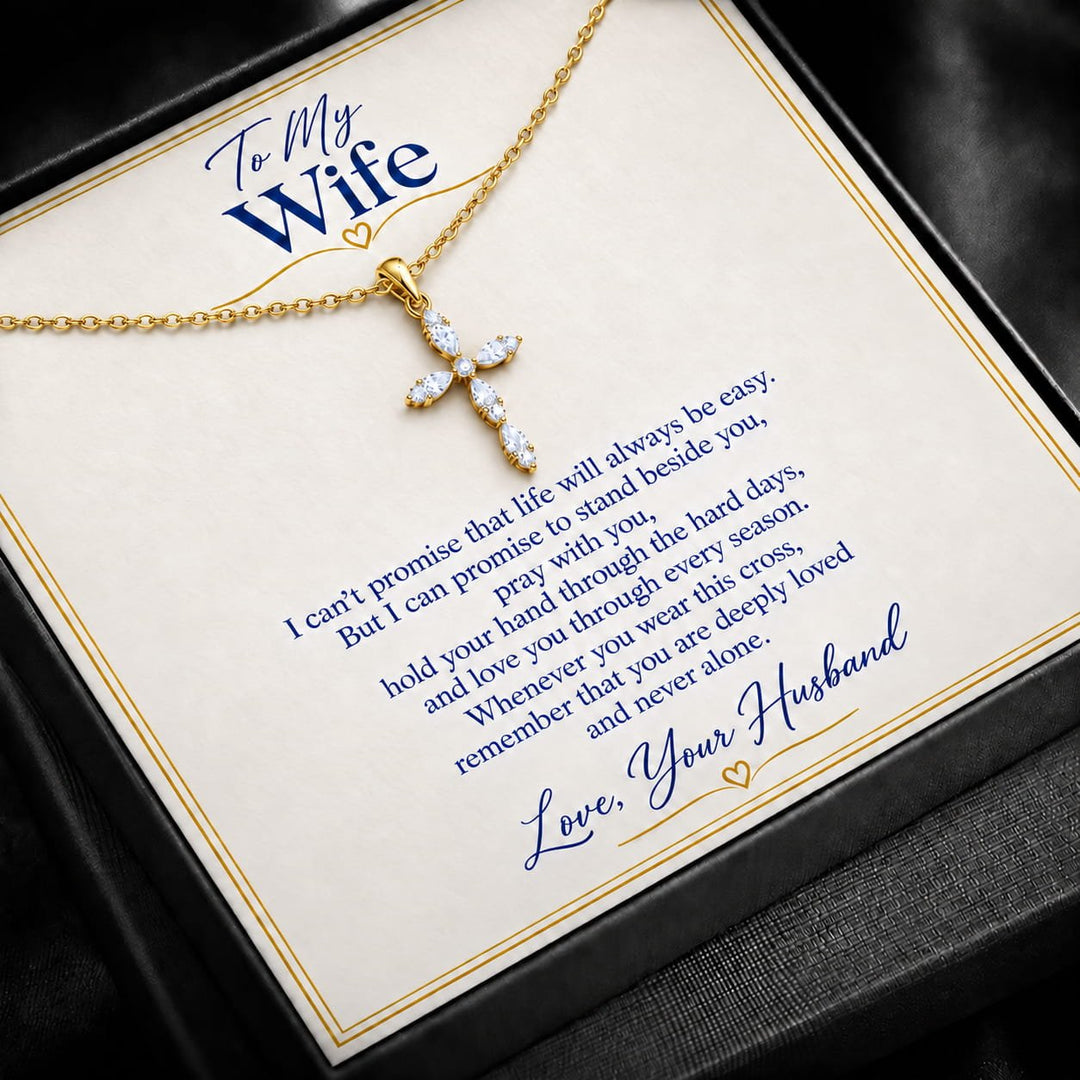 To My Wife Eternal Faith Cross Necklace - Luxesmith - Handcrafted Jewellery