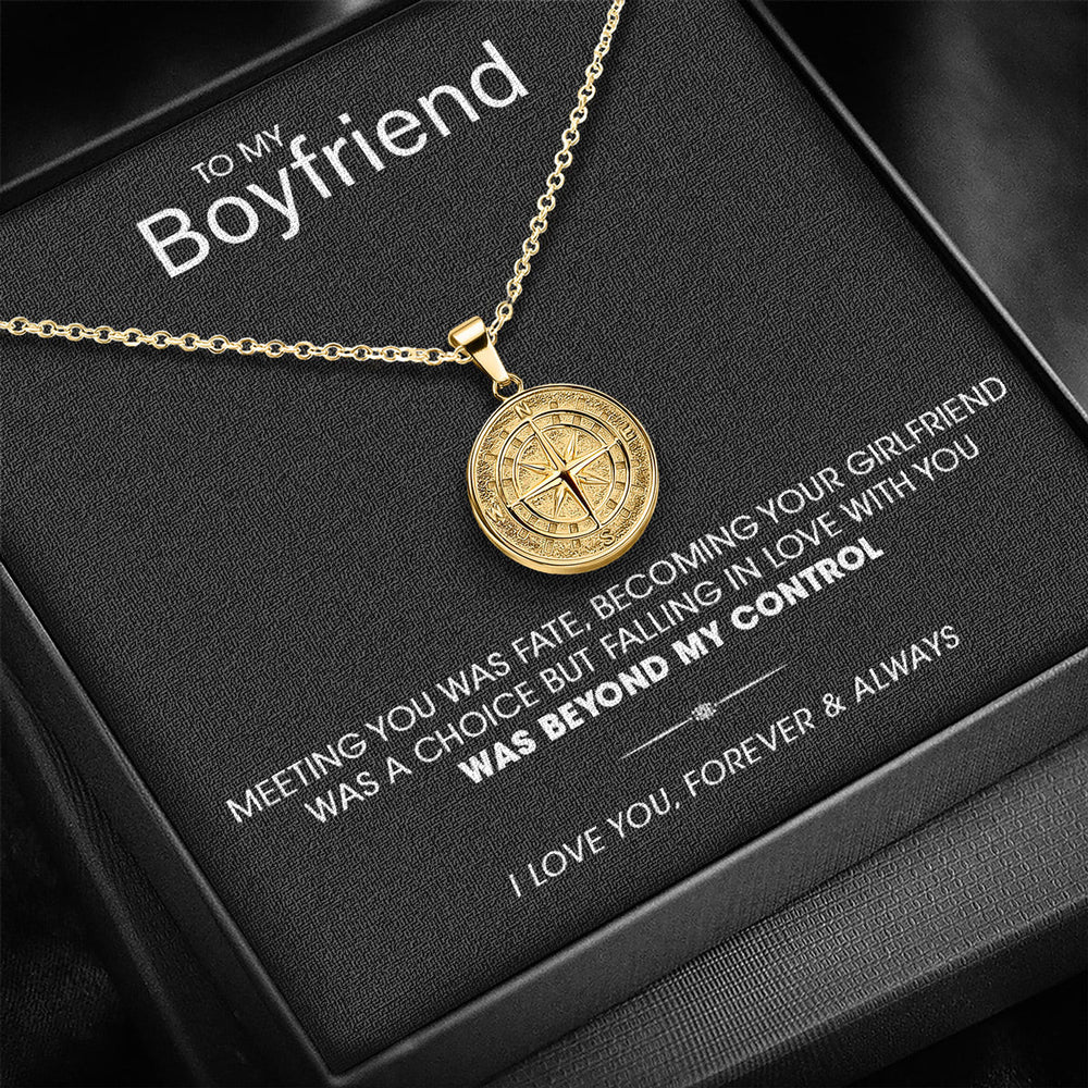 "To My Boyfriend" - Compass Pendant Gift Set - Luxesmith - Handcrafted Jewellery