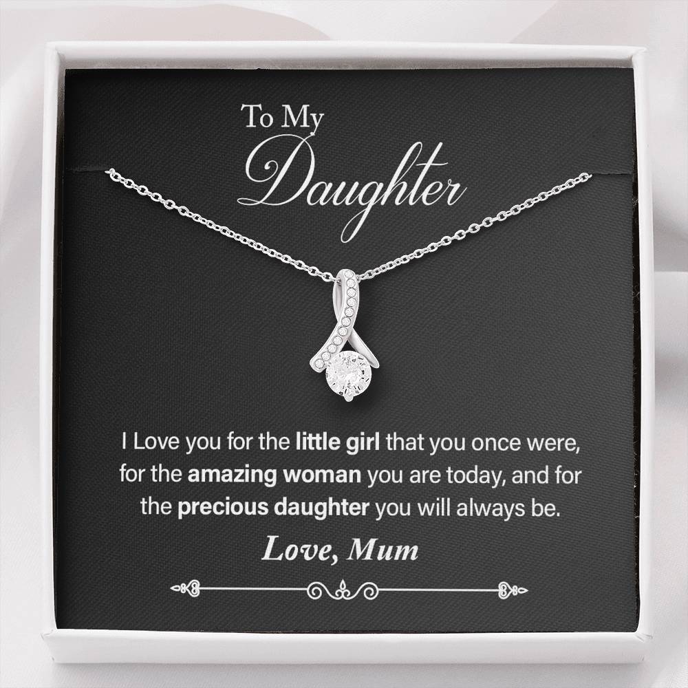 "TO MY DAUGHTER, LOVE MUM" WHITE GOLD NECKLACE - Luxesmith - Handcrafted Jewellery