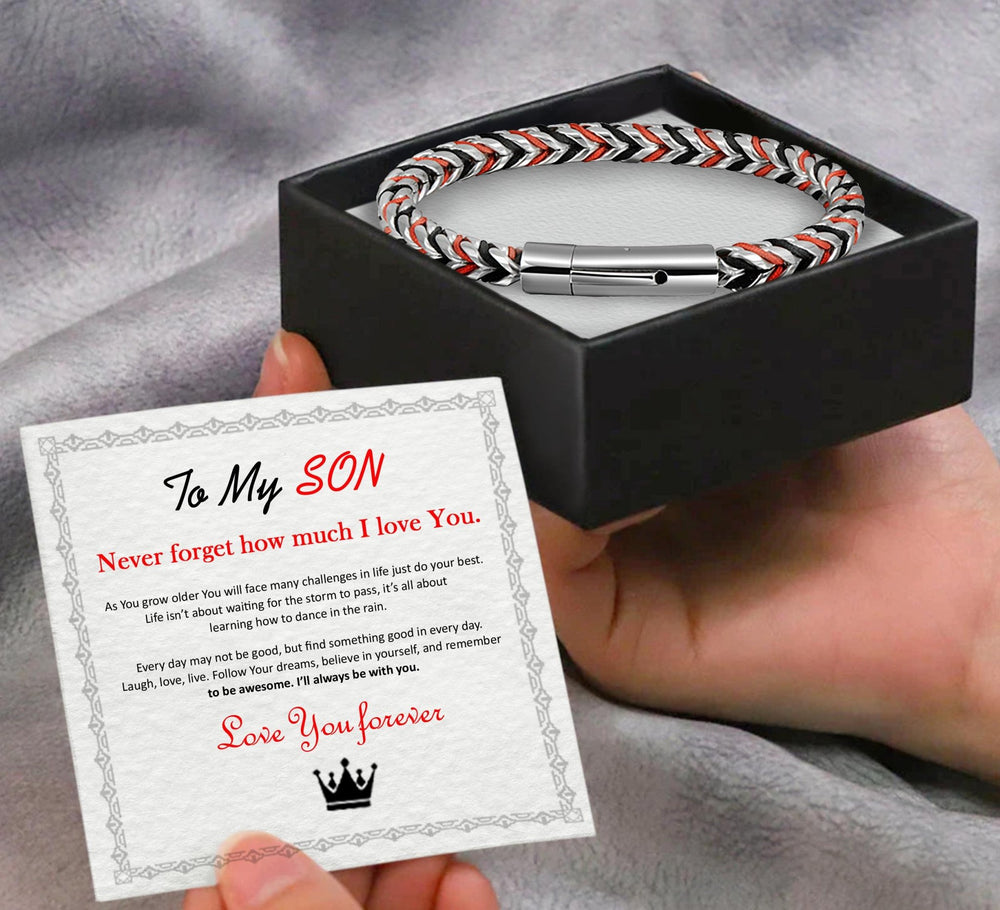 To My Son/Grandson Premium Stainless Steel Bracelet - FREE Gift box with Card - Luxesmith - Handcrafted Jewellery