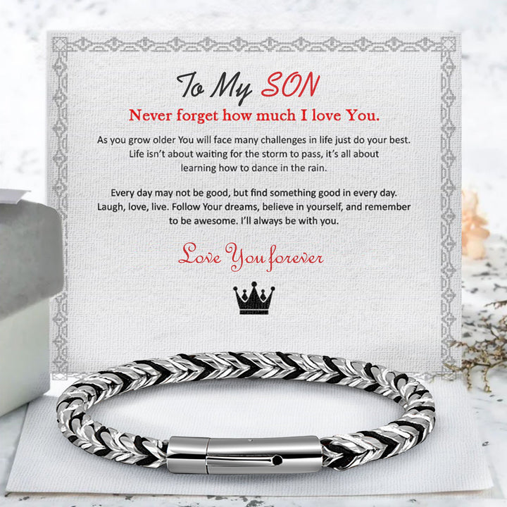 To My Son/Grandson Premium Stainless Steel Bracelet - FREE Gift box with Card - Luxesmith - Handcrafted Jewellery