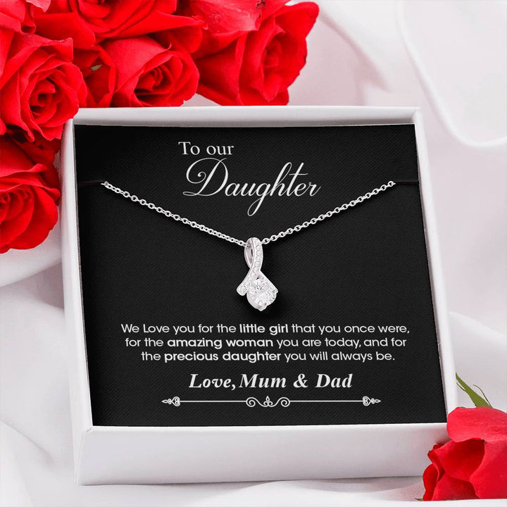 "To Our Daughter, Love mum & Dad" White gold necklace - Luxesmith - Handcrafted Jewellery